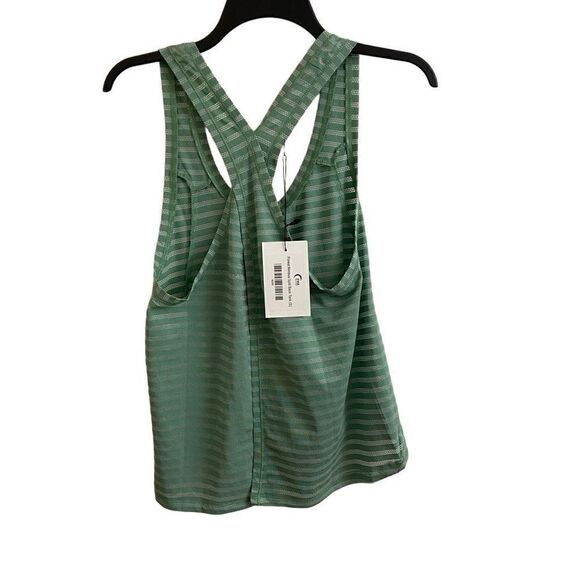 NEW Zyia Active Forest Nimbus Split Back Tank Green Striped Small - Picture 3 of 6